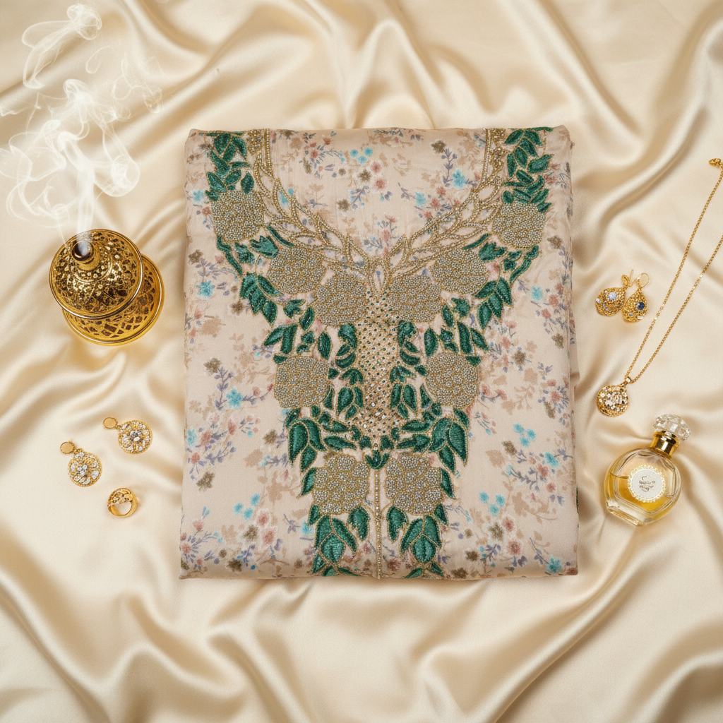 Ivory Teal Silk Hero - Editorial