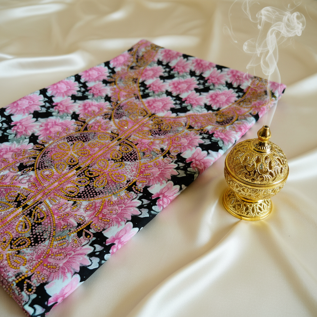 Pink Floral Silk Close-up
