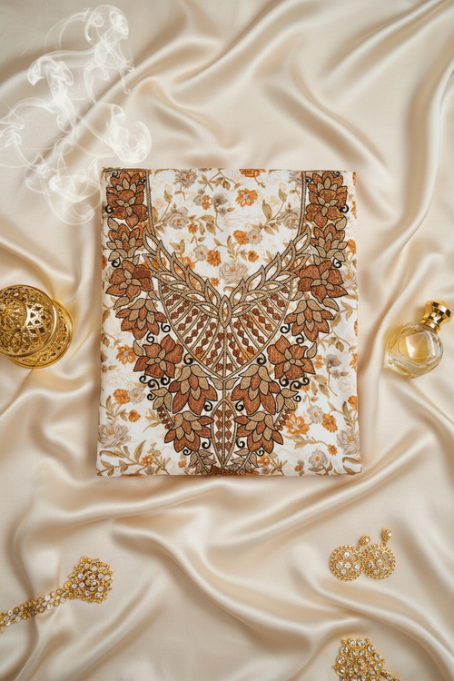 White Gold Floral Mukhawar — Correct Orientation